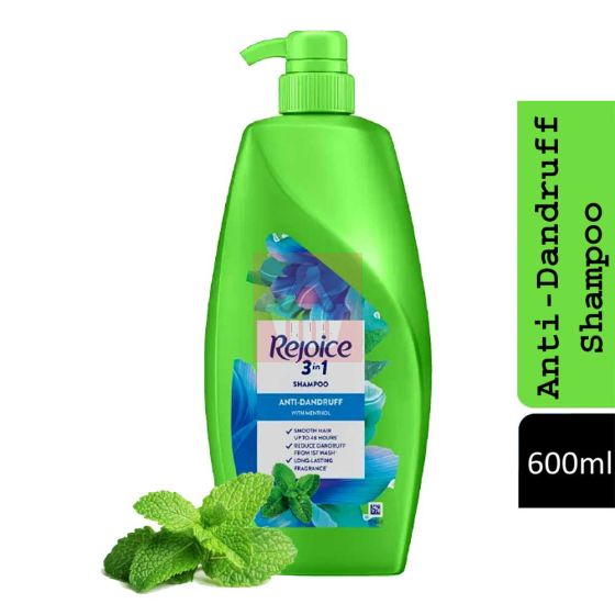 Rejoice 3 in 1 Anti-Dandruff with Menthol Shampoo 600ml
