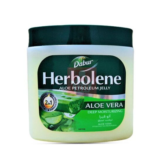 Dabur Herbolene Aloe Petroleum Jelly 2 In 1 With Aloe Vera And Vitamin E - 425ml