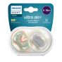 Philips Avent Ultra Air Soother 6-18m Green Lion - Grey Hippo 2 pcs 