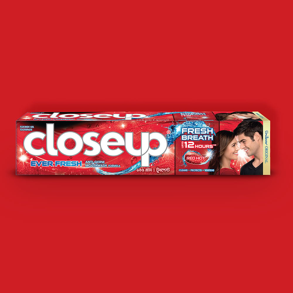 Closeup Toothpaste Red Hot